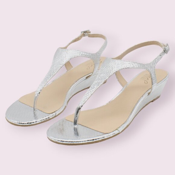 Jewel Badgley Mischka Womens Silver Snake Sandals - Picture 4 of 8